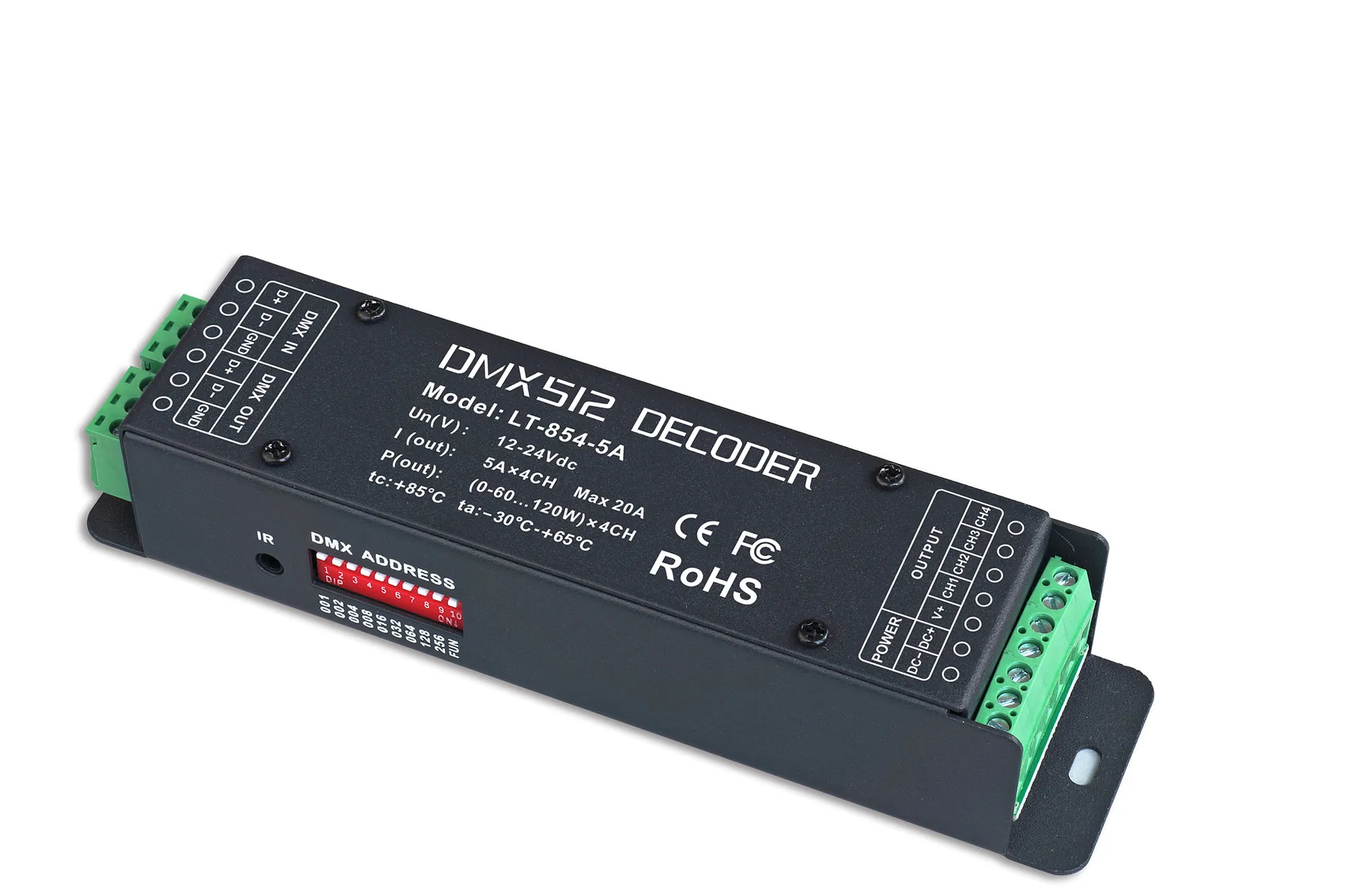 854-5A  4 Channel CV DMX Decoder 12/24V DC